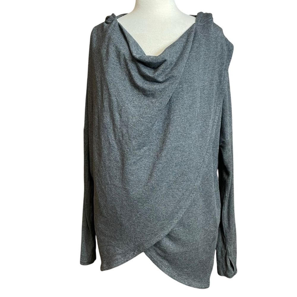 Athleta Purana Wrap gray hooded sweatshirt large